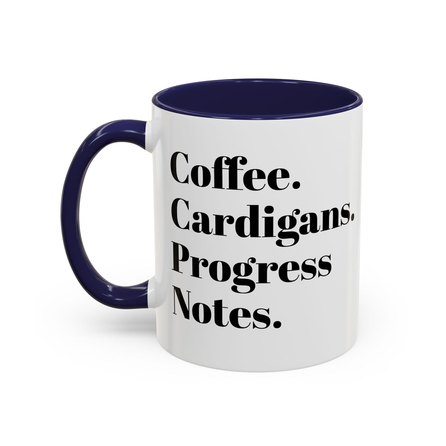 Coffee Cardigans Progress Notes Mug