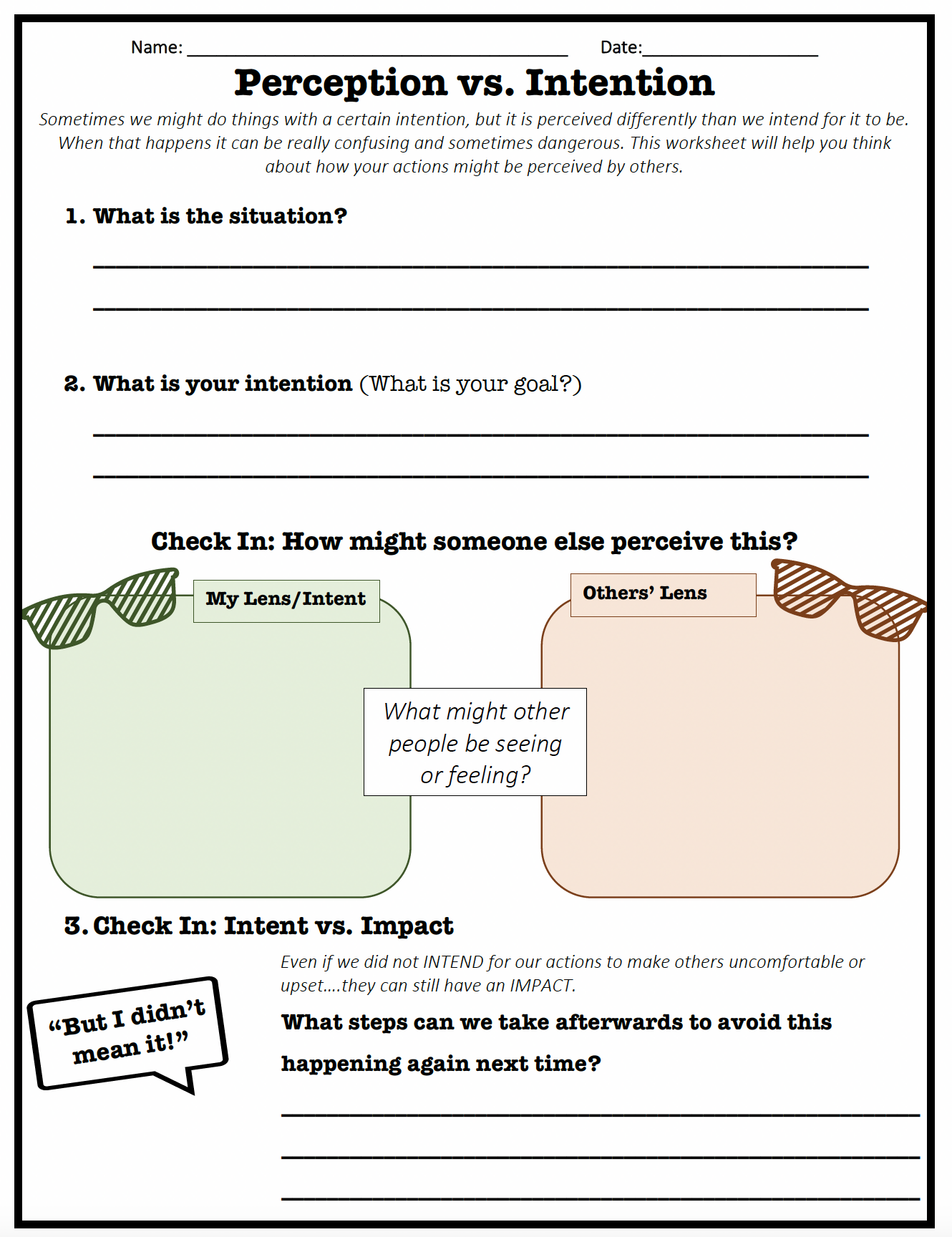 Intention vs. Impact: Teaching Social Skills