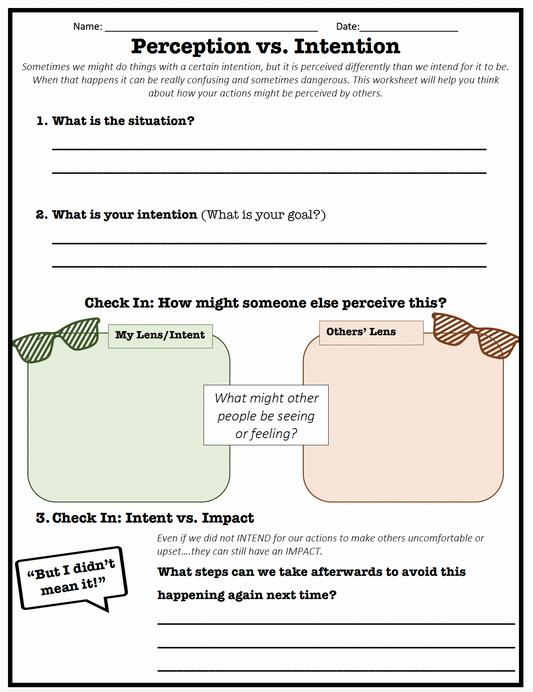 Intention vs. Impact: Teaching Social Skills