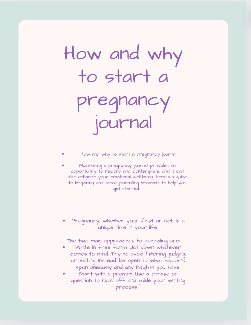 Reflective Pregnancy Journal Prompts - Instant PDF Download for Introspection