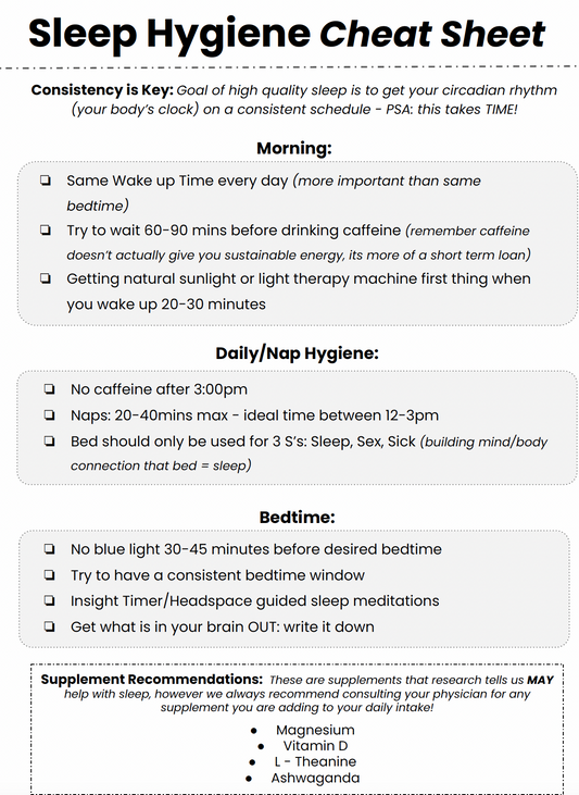 Sleep Hygiene Cheat Sheet