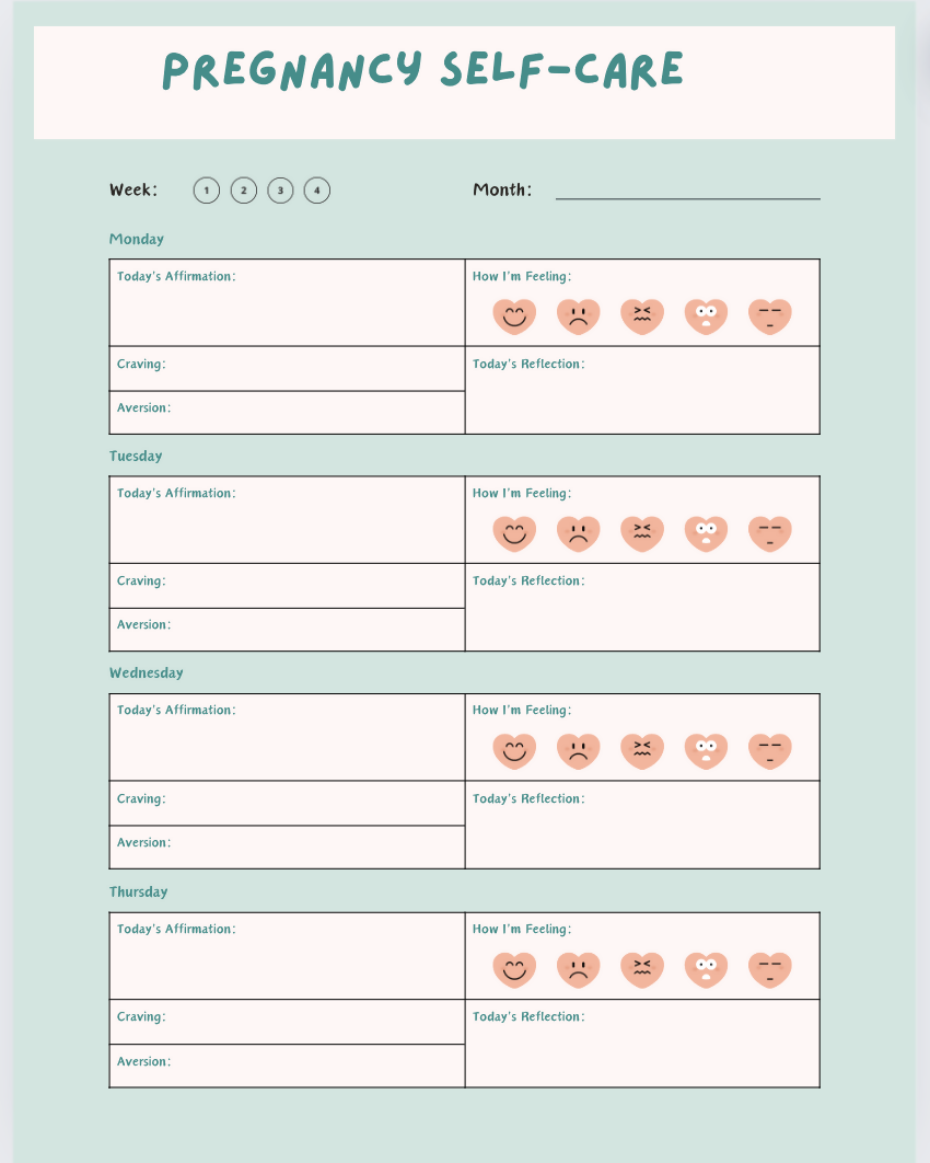 Copy of Reflective Pregnancy Journal Prompts - Instant PDF Download for Introspection