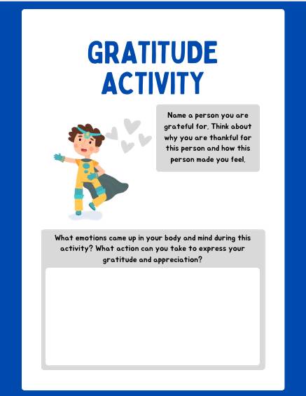 Superhero Themed Gratitude Journal for Kids - Printable PDF Download