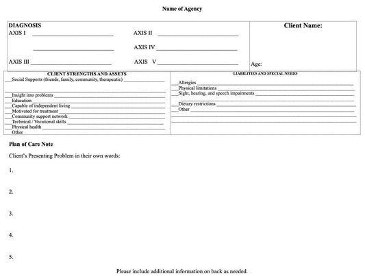 Plan of Care Note