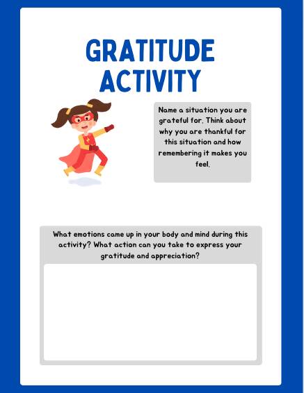 Superhero Themed Gratitude Journal for Kids - Printable PDF Download